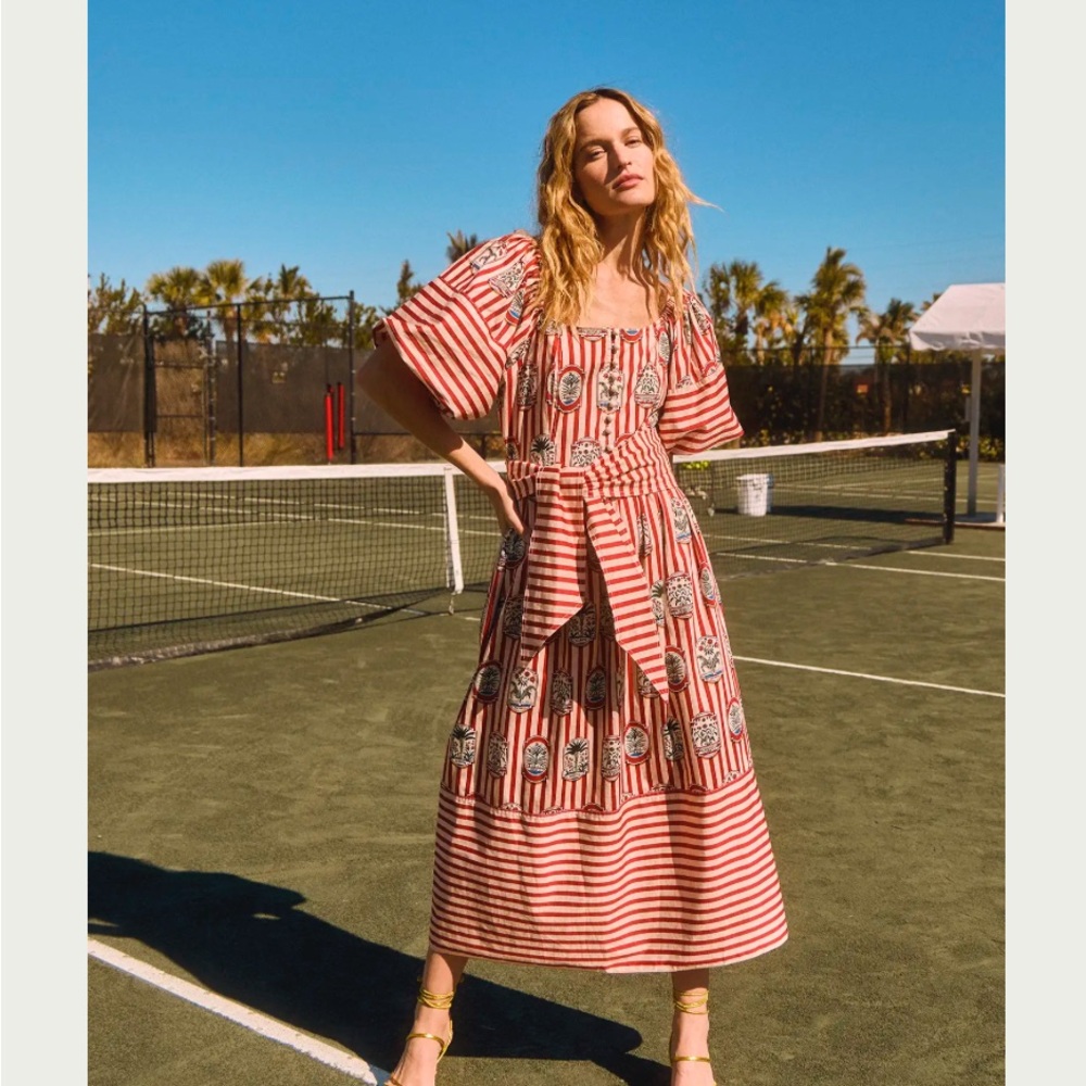 Striped Red and White Maxi Dress